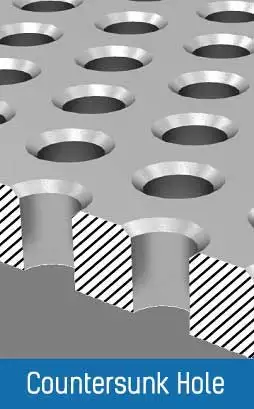 Isometric Countersunk Hole View